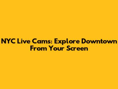 NYC Live Cams: Explore Downtown From Your Screen