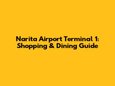 Narita Airport Terminal 1: Shopping & Dining Guide