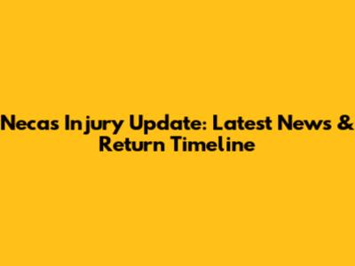 Necas Injury Update: Latest News & Return Timeline