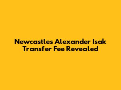 Newcastle's Alexander Isak Transfer Fee Revealed
