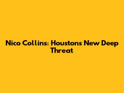 Nico Collins: Houston's New Deep Threat