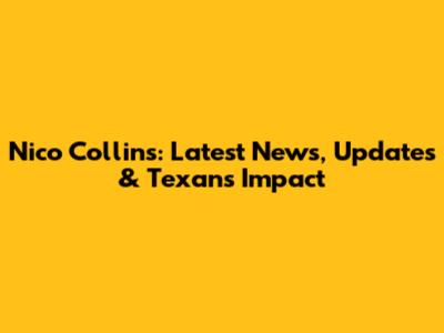 Nico Collins: Latest News, Updates & Texans Impact