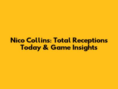 Nico Collins: Total Receptions Today & Game Insights