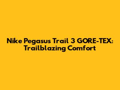 Nike Pegasus Trail 3 GORE-TEX: Trailblazing Comfort