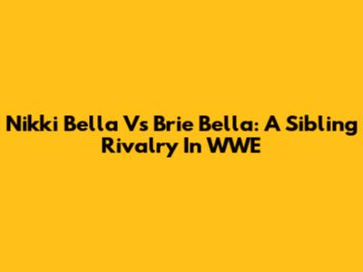Nikki Bella Vs Brie Bella: A Sibling Rivalry In WWE