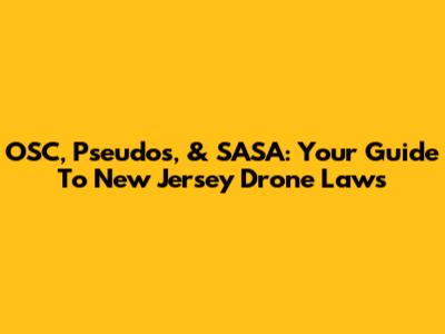 OSC, Pseudos, & SASA: Your Guide To New Jersey Drone Laws