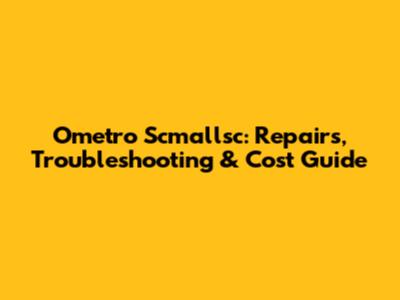 Ometro Scmallsc: Repairs, Troubleshooting & Cost Guide