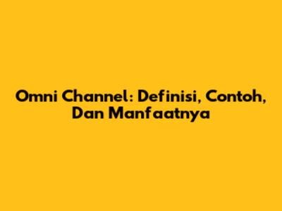Omni Channel: Definisi, Contoh, Dan Manfaatnya