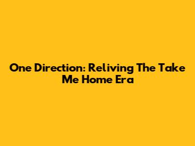 One Direction: Reliving The 'Take Me Home' Era