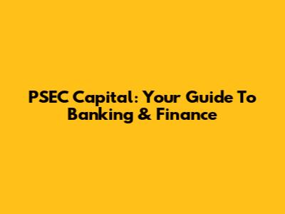 PSEC Capital: Your Guide To Banking & Finance