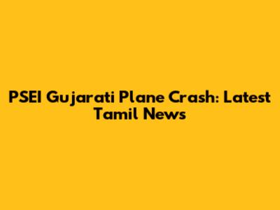 PSEI Gujarati Plane Crash: Latest Tamil News