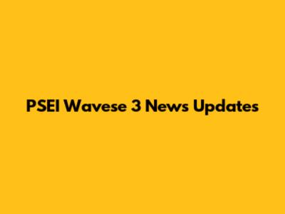 PSEI Wavese 3 News Updates