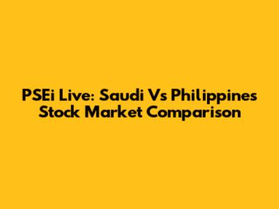 PSEi Live: Saudi Vs Philippines Stock Market Comparison