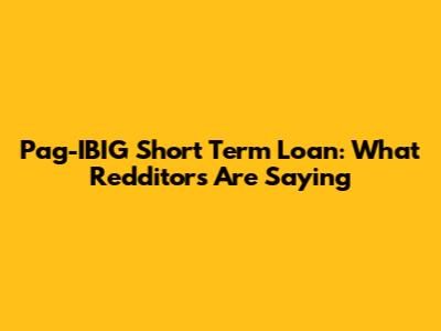 Pag-IBIG Short Term Loan: What Redditors Are Saying
