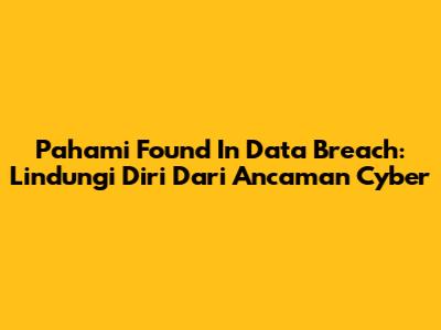 Pahami 'Found In Data Breach': Lindungi Diri Dari Ancaman Cyber