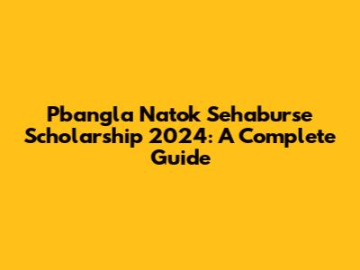 Pbangla Natok Sehaburse Scholarship 2024: A Complete Guide