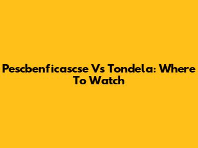 Pescbenficascse Vs Tondela: Where To Watch