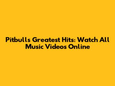 Pitbull's Greatest Hits: Watch All Music Videos Online