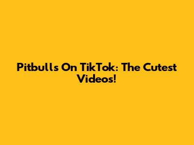 Pitbulls On TikTok: The Cutest Videos!