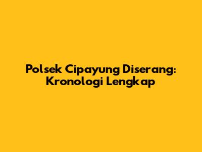 Polsek Cipayung Diserang: Kronologi Lengkap