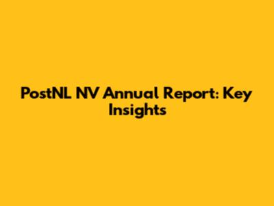 PostNL NV Annual Report: Key Insights