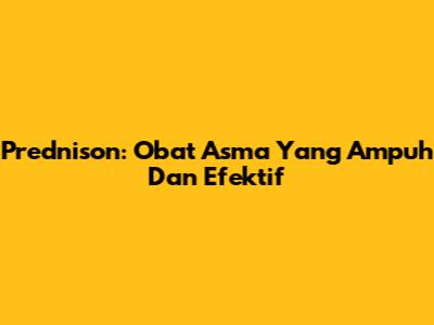 Prednison: Obat Asma Yang Ampuh Dan Efektif