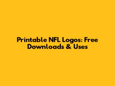 Printable NFL Logos: Free Downloads & Uses