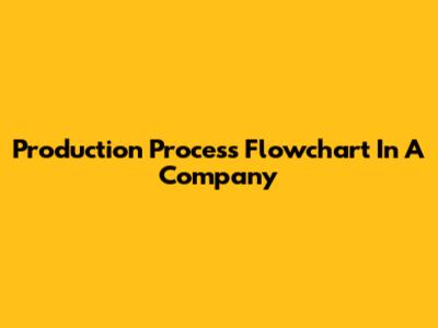 Production Process Flowchart In A Company
