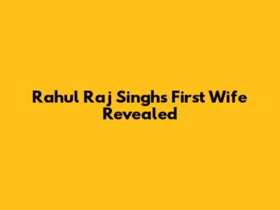 Rahul Raj Singh's First Wife Revealed