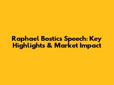Raphael Bostic's Speech: Key Highlights & Market Impact