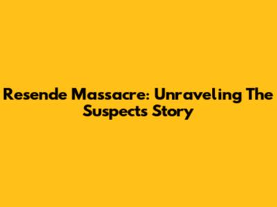 Resende Massacre: Unraveling The Suspect's Story