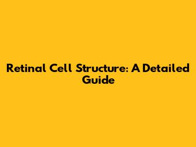Retinal Cell Structure: A Detailed Guide
