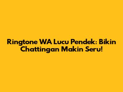 Ringtone WA Lucu Pendek: Bikin Chattingan Makin Seru!