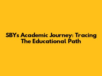 SBY's Academic Journey: Tracing The Educational Path