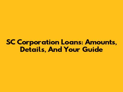SC Corporation Loans: Amounts, Details, And Your Guide