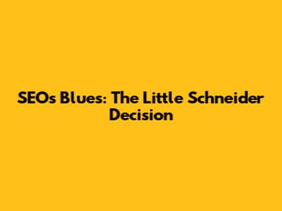 SEO's Blues: The Little Schneider Decision