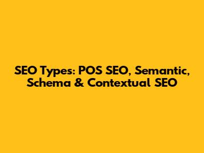 SEO Types: POS SEO, Semantic, Schema & Contextual SEO