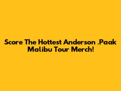 Score The Hottest Anderson .Paak Malibu Tour Merch!