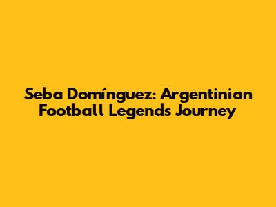 Seba Domínguez: Argentinian Football Legend's Journey