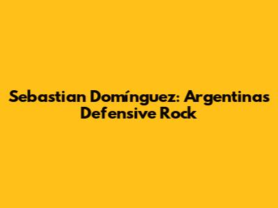 Sebastian Domínguez: Argentina's Defensive Rock