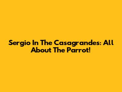 Sergio In The Casagrandes: All About The Parrot!