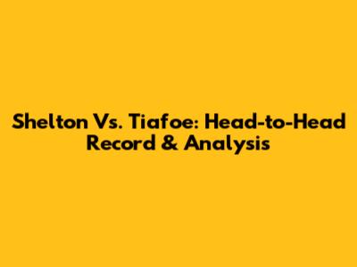 Shelton Vs. Tiafoe: Head-to-Head Record & Analysis