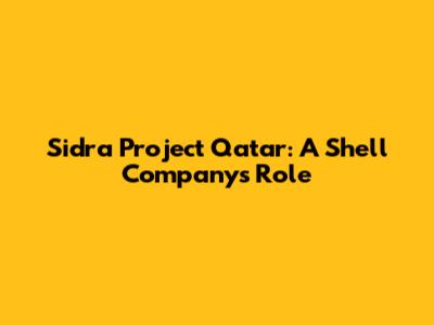 Sidra Project Qatar: A Shell Company's Role