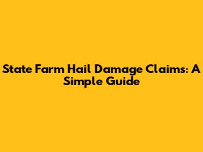 State Farm Hail Damage Claims: A Simple Guide