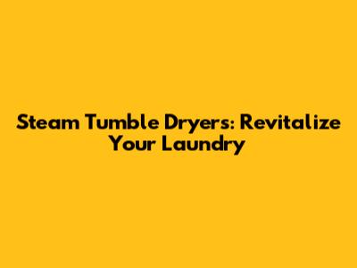 Steam Tumble Dryers: Revitalize Your Laundry