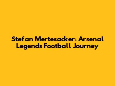 Stefan Mertesacker: Arsenal Legend's Football Journey