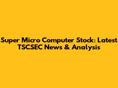 Super Micro Computer Stock: Latest TSCSEC News & Analysis