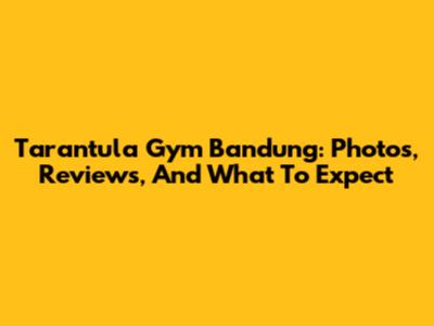 Tarantula Gym Bandung: Photos, Reviews, And What To Expect