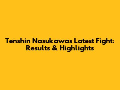 Tenshin Nasukawa's Latest Fight: Results & Highlights