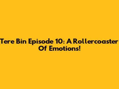 Tere Bin Episode 10: A Rollercoaster Of Emotions!